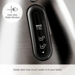 Morphy Richards Venture Brushed Stainless Steel Pyramid Kettle 13 Morphy Richards Venture Brushed Stainless Steel Pyramid Kettle -Morphy Richards Sales Shop 100130 Easy View Water Window text