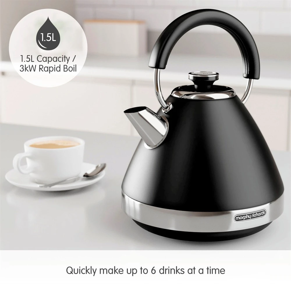 Morphy Richards Venture Black Pyramid Kettle 4 Morphy Richards Venture Black Pyramid Kettle - Image 2
