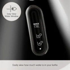 Morphy Richards Venture Black Pyramid Kettle 14 Morphy Richards Venture Black Pyramid Kettle -Morphy Richards Sales Shop 100131 Easy View Water Window text