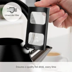 Morphy Richards Venture Black Pyramid Kettle 15 Morphy Richards Venture Black Pyramid Kettle -Morphy Richards Sales Shop 100131 Limescale Filter text