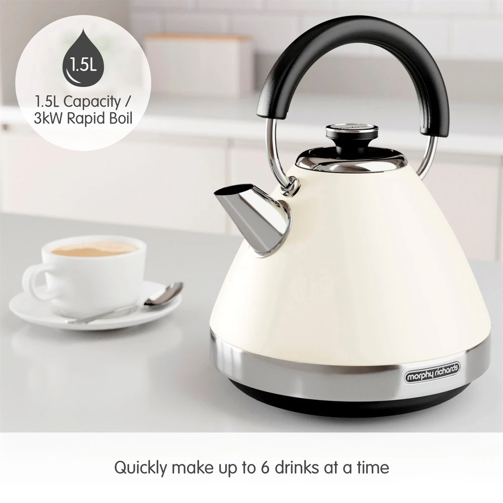 Morphy Richards Venture Cream Pyramid Kettle 4 Morphy Richards Venture Cream Pyramid Kettle - Image 2