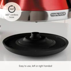 Morphy Richards Venture Red Pyramid Kettle -Morphy Richards Sales Shop 100133 360 cordless base text