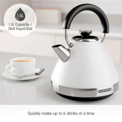 Morphy Richards Venture White Pyramid Kettle 14 Morphy Richards Venture White Pyramid Kettle -Morphy Richards Sales Shop 100134 1.5L Capacity text
