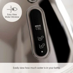 Morphy Richards Venture Retro Polished Stainless Steel Pyramid Kettle 12 Morphy Richards Venture Retro Polished Stainless Steel Pyramid Kettle -Morphy Richards Sales Shop 100330 Easy View Water Window text