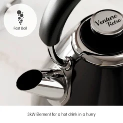 Morphy Richards Venture Retro Black Pyramid Kettle 11 Morphy Richards Venture Retro Black Pyramid Kettle -Morphy Richards Sales Shop 100331 Fast Boil text