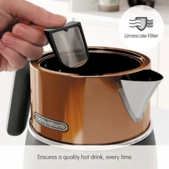 Morphy Richards Signature Opulent Copper Kettle 13 Morphy Richards Signature Opulent Copper Kettle -Morphy Richards Sales Shop 100742 Limescale Filter text