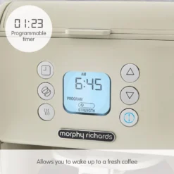 Morphy Richards Verve Cream Pour Over Filter Coffee Machine 13 Morphy Richards Verve Cream Pour Over Filter Coffee Machine -Morphy Richards Sales Shop 163006 Programmable timer text