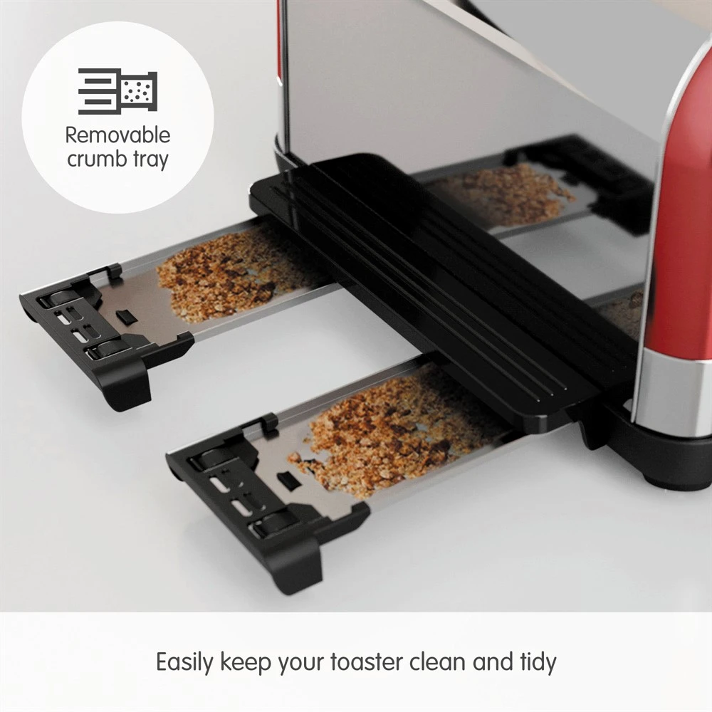 Morphy Richards Venture Red 4 Slice Toaster 4 Morphy Richards Venture Red 4 Slice Toaster - Image 2