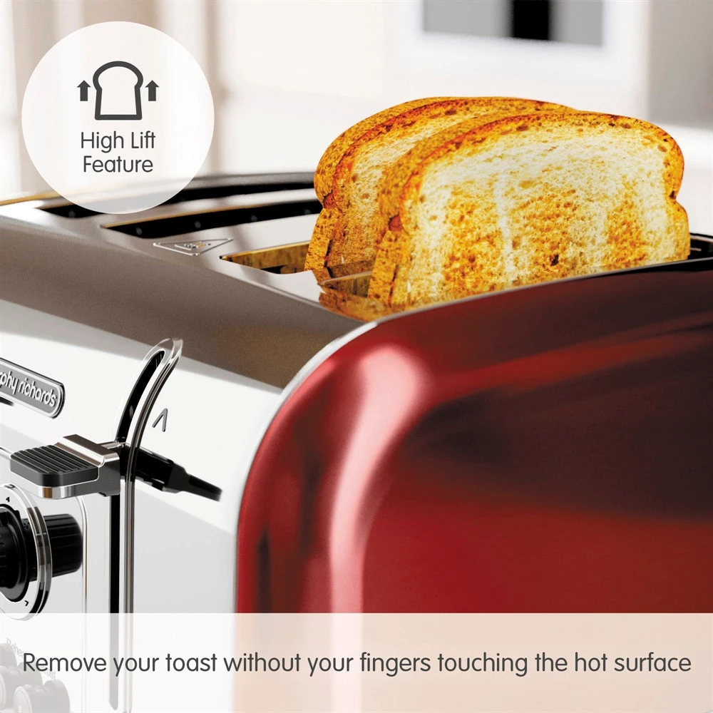 Morphy Richards Venture Red 4 Slice Toaster 6 Morphy Richards Venture Red 4 Slice Toaster - Image 4