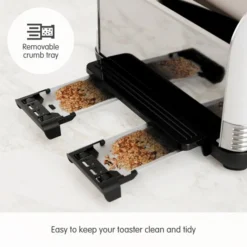 Morphy Richards Venture Retro White 4 Slice Toaster 11 Morphy Richards Venture Retro White 4 Slice Toaster -Morphy Richards Sales Shop 240332 Crumb Tray text
