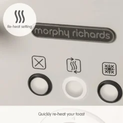 Morphy Richards Illumination White Stainless Steel 4 Slice Toaster -Morphy Richards Sales Shop 248021 Re heat setting text