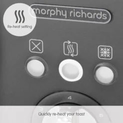 Morphy Richards Illumination Titanium Stainless Steel 4 Slice Toaster 13 Morphy Richards Illumination Titanium Stainless Steel 4 Slice Toaster -Morphy Richards Sales Shop 248022 Re heat setting text