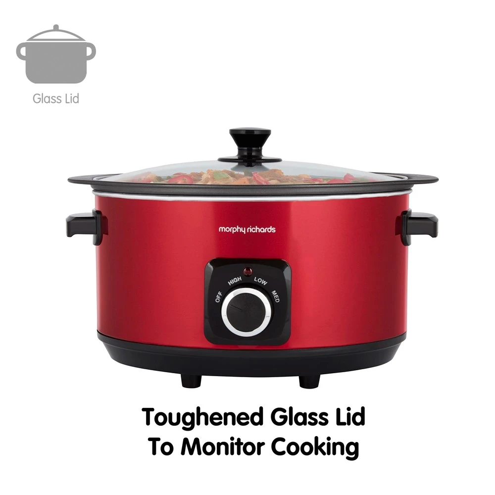 Morphy Richards Red Sear and Stew Slow Cooker 6.5L 3 Morphy Richards Red Sear and Stew Slow Cooker 6.5L - Image 2